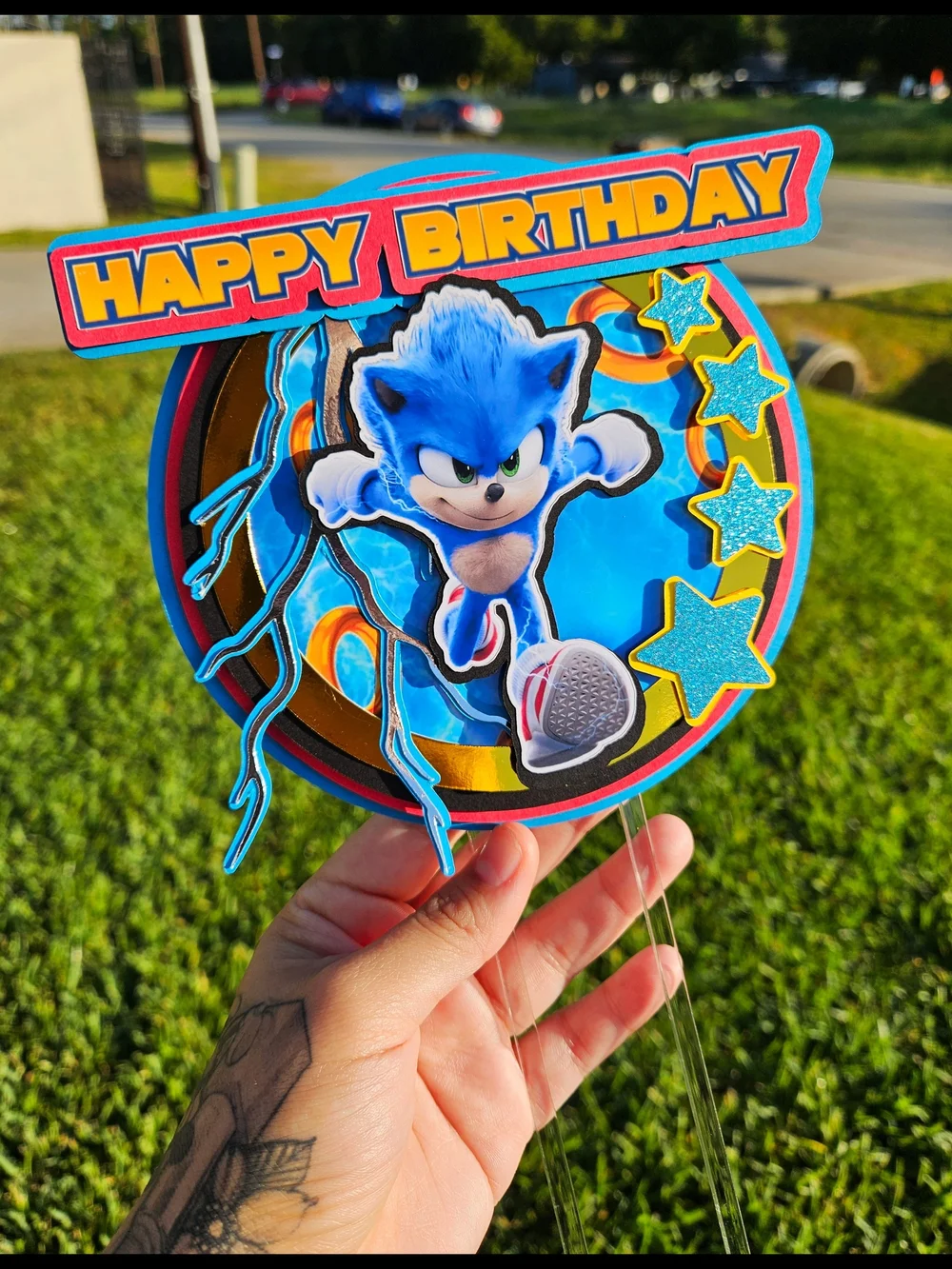 Happy Birthday Sonic Cake Topper